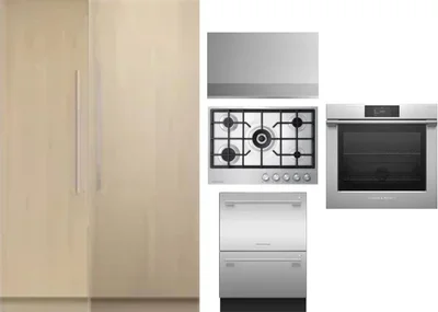 6 Piece Package Includes Refrigerator, Freezer, Cooktop, Wall Oven, Hood And Dishwasher